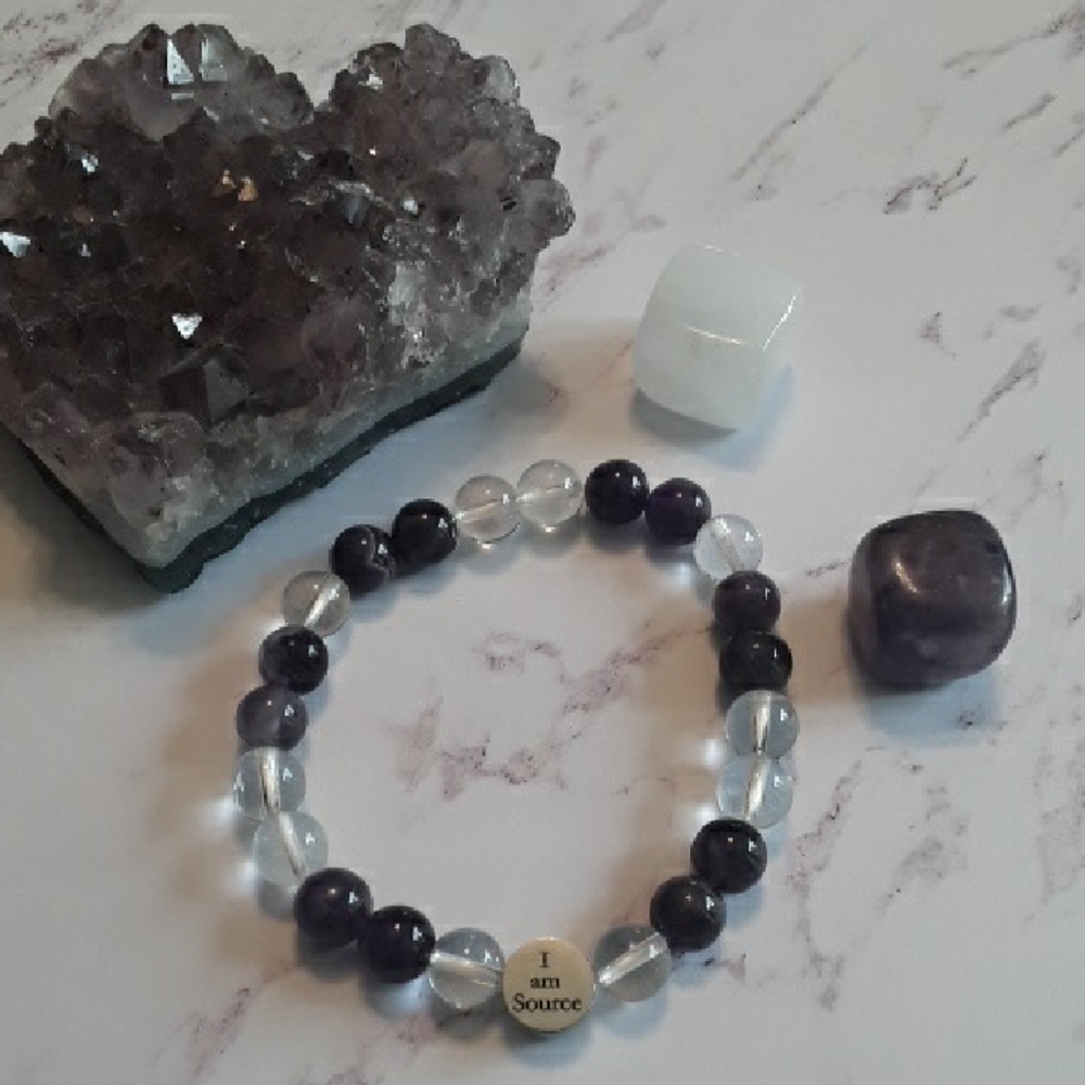 Handmade I Am Source Affirmation Crystal Bracelet